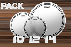 EVANS EC2 FROSTED TOM FUSION DRUM HEAD PACK, 10, 12 & 14