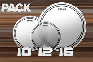 EVANS EC2 FROSTED TOM ROCK DRUM HEAD PACK, 10, 12 & 16