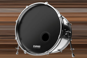 EVANS EMAD RESONANT BLACK BASS DRUM HEAD (SIZES 18" TO 26")