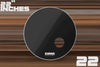 EVANS EQ3 BLACK RESONANT BASS DRUM HEAD WITH OFFSET PORT (SIZES 18" TO 26")