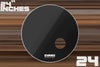 EVANS EQ3 BLACK RESONANT BASS DRUM HEAD WITH OFFSET PORT (SIZES 18" TO 26")