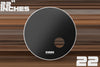 EVANS EQ3 ONYX BASS DRUM RESO HEAD WITH PORT (SIZES 18" TO 26")