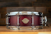 EVETTS 14 X 5 SPOTTED GUM SNARE DRUM, CHERRY BURST SMOOTH SATIN