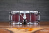 EVETTS 14 X 5 SPOTTED GUM SNARE DRUM, CHERRY BURST SMOOTH SATIN (PRE-LOVED)