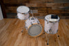 GRETSCH BROADKASTER 3 PIECE BOP DRUM KIT, STANDARD BUILD HARDWARE, VINTAGE WHITE MARINE PEARL