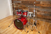 GRETSCH BROADKASTER 4 PIECE DRUM KIT, SATIN WINE RED, GUN METAL FITTINGS, CIRCA 2000-02 (PRE-LOVED)