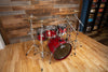 GRETSCH BROADKASTER 4 PIECE DRUM KIT, SATIN WINE RED, GUN METAL FITTINGS, CIRCA 2000-02 (PRE-LOVED)