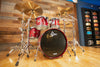 GRETSCH BROADKASTER 4 PIECE DRUM KIT, SATIN WINE RED, GUN METAL FITTINGS, CIRCA 2000-02 (PRE-LOVED)