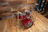 GRETSCH BROADKASTER 4 PIECE DRUM KIT, SATIN WINE RED, GUN METAL FITTINGS, CIRCA 2000-02 (PRE-LOVED)