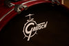 GRETSCH BROADKASTER 4 PIECE DRUM KIT, SATIN WINE RED, GUN METAL FITTINGS, CIRCA 2000-02 (PRE-LOVED)