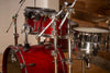 GRETSCH BROADKASTER 4 PIECE DRUM KIT, SATIN WINE RED, GUN METAL FITTINGS, CIRCA 2000-02 (PRE-LOVED)