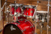 GRETSCH BROADKASTER 4 PIECE DRUM KIT, SATIN WINE RED, GUN METAL FITTINGS, CIRCA 2000-02 (PRE-LOVED)