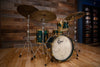 GRETSCH USA CUSTOM 125TH ANNIVERSARY PROGRESSIVE JAZZ 4 PIECE DRUM KIT, CADILLAC GREEN, GOLD HARDWARE (PRE-LOVED)