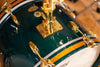 GRETSCH USA CUSTOM 125TH ANNIVERSARY PROGRESSIVE JAZZ 4 PIECE DRUM KIT, CADILLAC GREEN, GOLD HARDWARE (PRE-LOVED)