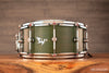HENDRIX HD CUSTOM 14 X 6.38 MAPLE SNARE DRUM, WATERMELON, GREEN PATINA WITH RED INTERIOR