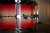 HENDRIX 14 X 7 ARCHETYPE STAVE SERIES CURLY MAPLE SNARE DRUM, RED BURST MIRROR GLOSS WITH INLAY
