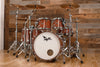 HENDRIX DRUMS PERFECT PLY BUBINGA 5 PIECE DRUM KIT, NATURAL HIGH GLOSS LACQUER