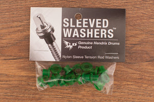 HENDRIX DRUMS GREEN NYLON SLEEVED WASHERS FOR TENSION RODS, 20 PACK