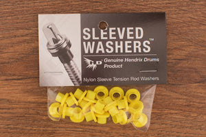 HENDRIX DRUMS LIGHT YELLOW NYLON SLEEVED WASHERS FOR TENSION RODS, 20 PACK