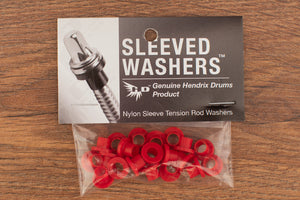 HENDRIX DRUMS RED NYLON SLEEVED WASHERS FOR TENSION RODS, 20 PACK