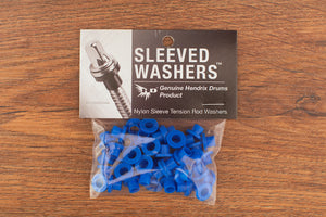 HENDRIX DRUMS LIGHT BLUE NYLON SLEEVED WASHERS FOR TENSION RODS, 50 PACK
