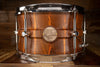 HHG 12 X 7 EXCLUSIVE PROTOTYPE IPÉ AND ZEBRAWOOD SNARE DRUM, RAISED CONTOUR