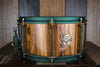 HHG 13 X 7 BOCOTÉ STAVE SNARE DRUM, HIGH GLOSS LACQUER, FOREST GREEN SHIMMER HARDWARE