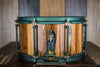 HHG 13 X 7 BOCOTÉ STAVE SNARE DRUM, HIGH GLOSS LACQUER, FOREST GREEN SHIMMER HARDWARE