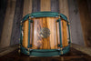 HHG 13 X 7 BOCOTÉ STAVE SNARE DRUM, HIGH GLOSS LACQUER, FOREST GREEN SHIMMER HARDWARE