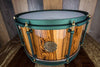 HHG 13 X 7 BOCOTÉ STAVE SNARE DRUM, HIGH GLOSS LACQUER, FOREST GREEN SHIMMER HARDWARE