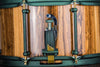 HHG 13 X 7 BOCOTÉ STAVE SNARE DRUM, HIGH GLOSS LACQUER, FOREST GREEN SHIMMER HARDWARE