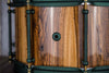 HHG 13 X 7 BOCOTÉ STAVE SNARE DRUM, HIGH GLOSS LACQUER, FOREST GREEN SHIMMER HARDWARE