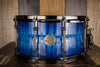 HHG 14 X 7 CONTOURED WHITE ASH STAVE SNARE DRUM, ELECTRIC TO DEEP NAVY BLUE BURST