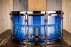 HHG 14 X 7 CONTOURED WHITE ASH STAVE SNARE DRUM, ELECTRIC TO DEEP NAVY BLUE BURST