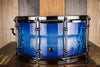 HHG 14 X 7 CONTOURED WHITE ASH STAVE SNARE DRUM, ELECTRIC TO DEEP NAVY BLUE BURST