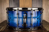 HHG 14 X 7 CONTOURED WHITE ASH STAVE SNARE DRUM, ELECTRIC TO DEEP NAVY BLUE BURST