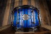 HHG 14 X 7 CONTOURED WHITE ASH STAVE SNARE DRUM, ELECTRIC TO DEEP NAVY BLUE BURST