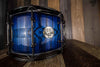 HHG 14 X 7 CONTOURED WHITE ASH STAVE SNARE DRUM, ELECTRIC TO DEEP NAVY BLUE BURST