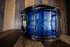 HHG 14 X 7 CONTOURED WHITE ASH STAVE SNARE DRUM, ELECTRIC TO DEEP NAVY BLUE BURST