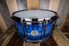 HHG 14 X 7 CONTOURED WHITE ASH STAVE SNARE DRUM, ELECTRIC TO DEEP NAVY BLUE BURST