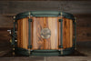 HHG 13 X 7 BOCOTÉ STAVE SNARE DRUM, HIGH GLOSS LACQUER, FOREST GREEN SHIMMER HARDWARE