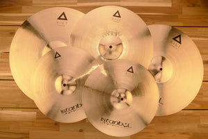 ISTANBUL AGOP XIST BRILLIANT CYMBAL SET, 15 HATS, 17 & 19 CRASHES, 21 RIDE AND FREE CASE