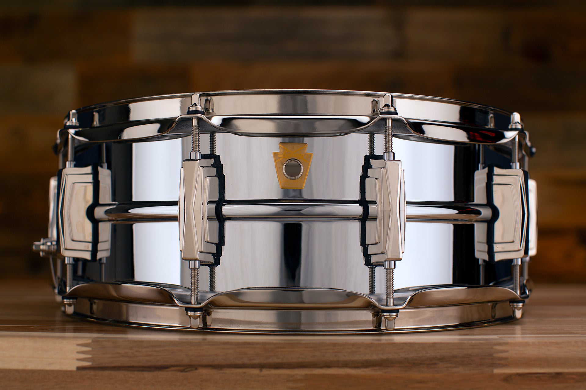 LUDWIG 14 X 5 LB400BN SUPER SERIES CHROME ON BRASS SNARE DRUM NICKEL Drumazon