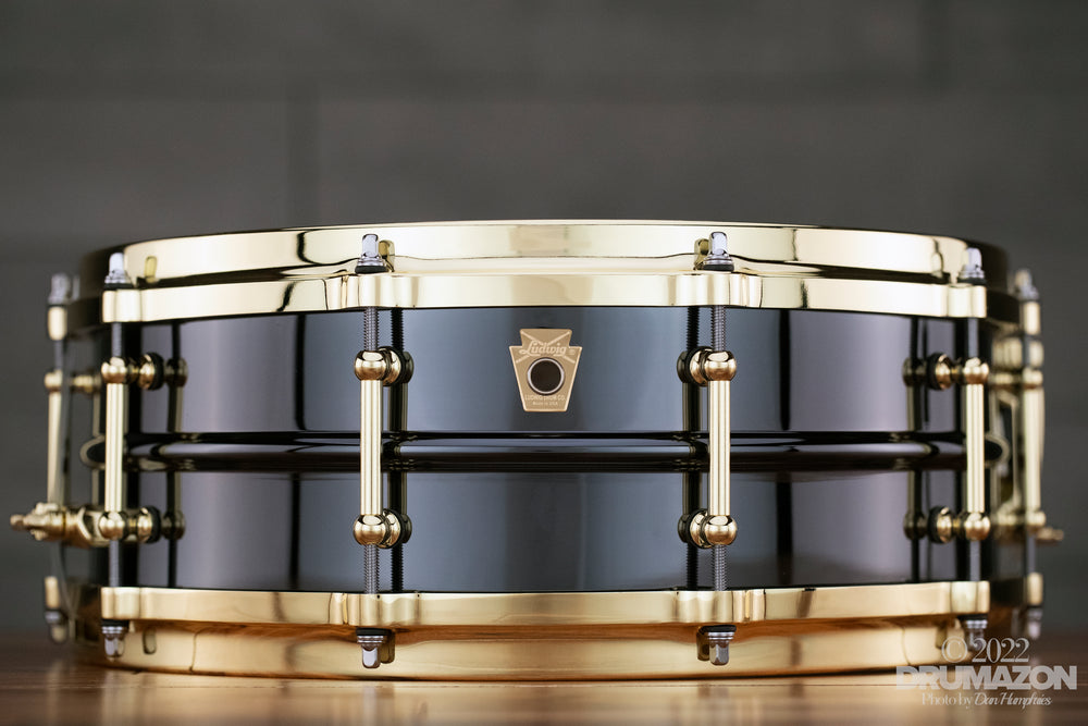 LUDWIG 14 X 5 LB416BT BLACK BEAUTY SNARE DRUM, BRASS SHELL, BRASS