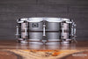 LUDWIG 14 X 5.5 UNIVERSAL BRASS SNARE DRUM, CHROME FITTINGS