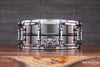 LUDWIG 14 X 5.5 UNIVERSAL BRASS SNARE DRUM, CHROME FITTINGS