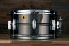 LUDWIG 14 X 6.5 LB415 8 LUG BLACK BEAUTY SNARE DRUM, BRASS SHELL, BLACK NICKEL PLATED