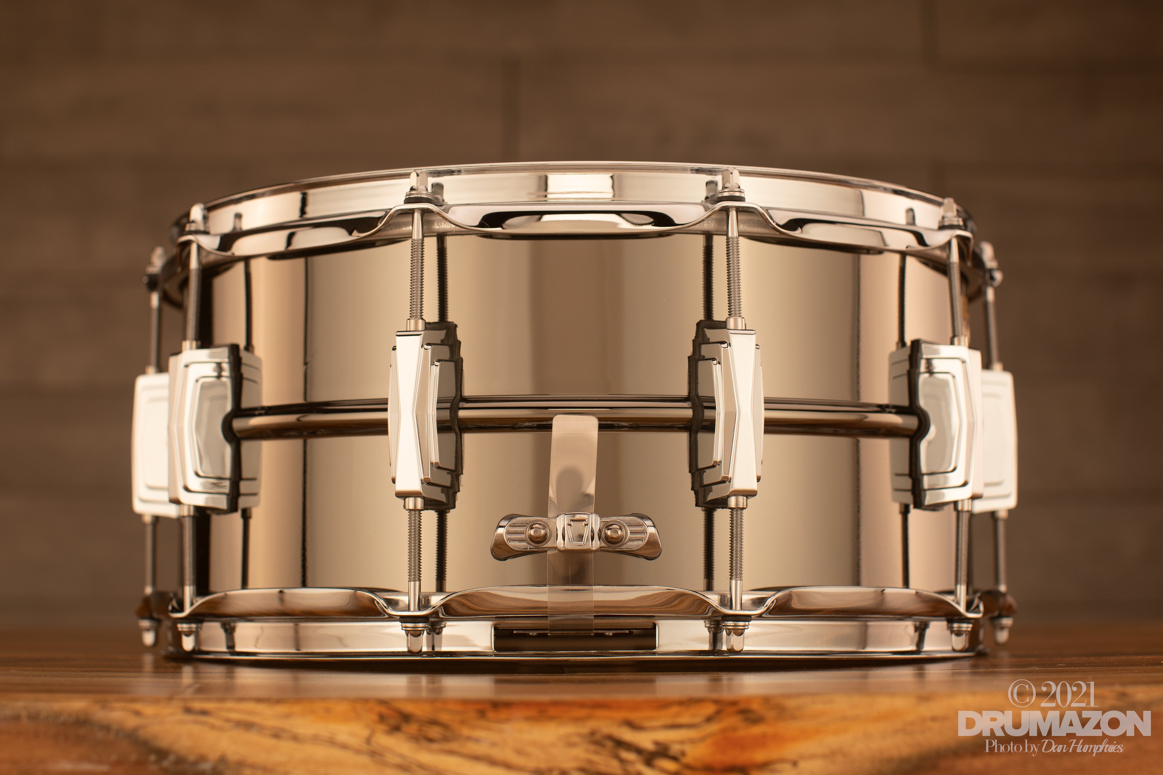 LUDWIG 14 X 6.5 LB417 BLACK BEAUTY SNARE DRUM, BRASS SHELL, BLACK 