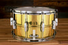 LUDWIG 14 X 8 LB488 SUPER BRASS RARE REISSUE SNARE DRUM, SEAMLESS SHELL