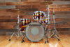 LUDWIG VISTALITE 50TH ANNIVERSARY 4 PIECE DRUM KIT WITH SNARE, RED & YELLOW SWIRL